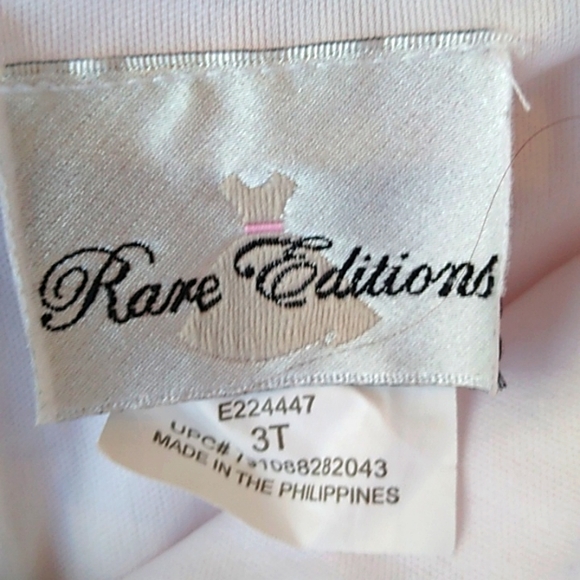 Rare Editions Dress Little Girls Sz 3T 🤍White 💕Pink Formal / Occasion - Picture 3 of 10